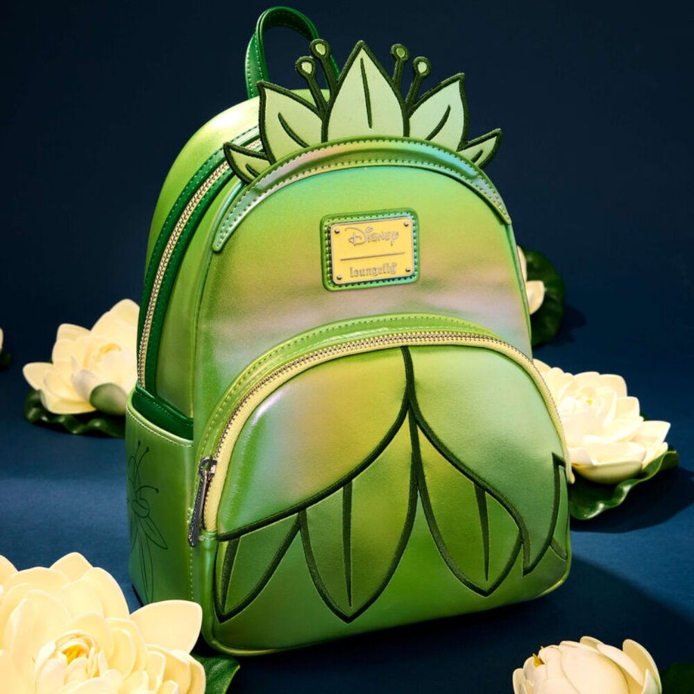 Loungefly Tiana Exclusive Shiny Series Iridescent Cosplay Backpack & Wallet NWT - Picture 7 of 13